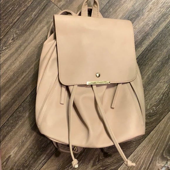light pink leather backpack